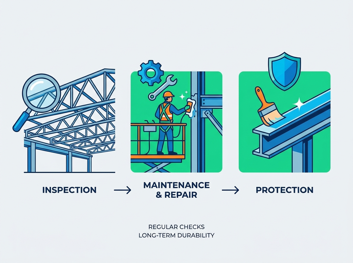 Steel structure roof maintenance and inspection